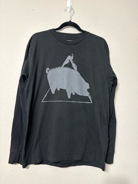 Roger Waters This is Not a Drill Black Long-Sleeve‎ Graphic T Pig Triangle Print